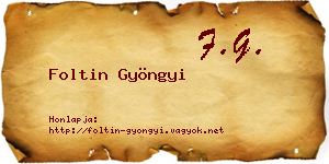 Foltin Gyöngyi névjegykártya